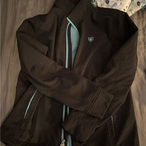 Black Jacket with Light Blue Accents